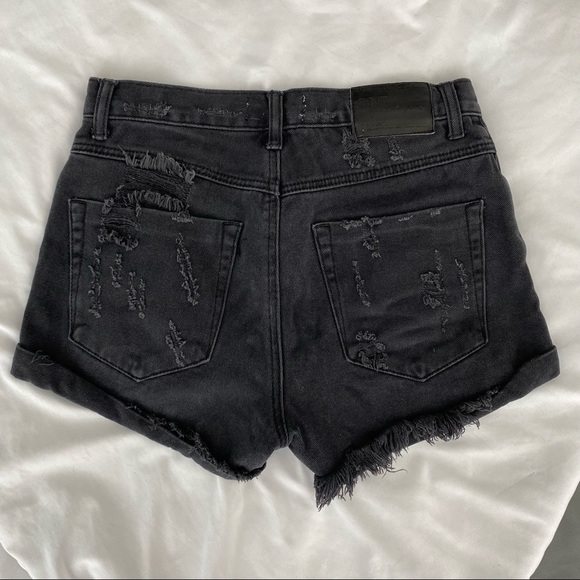 One by One Teaspoon Fox Black Hawks Shorts Size 25 - Picture 2 of 10